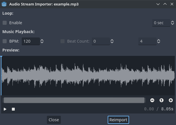 Advanced dialog when double-clicking an Ogg Vorbis or MP3 file in the FileSystem dock